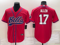 Men's Buffalo Bills Josh Allen #17 Red Game Jersey1 Joint Edition