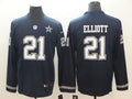 Men's Dallas Cowboys Ezekiel Elliott #21 Navy Authentic Game Jersey1