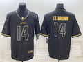 Men's Detroit Lions Amon-Ra St. Brown #14 Black Game Jersey1