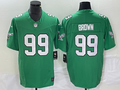 Men's Philadelphia Eagles Jerome Brown #99 Kelly Green Game Jersey1