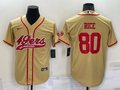 Men's San Francisco 49ers Jerry Rice #80 Gold Game Jersey1 Joint Edition