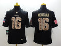 Men's San Francisco 49ers Joe Montana #16 Black Alternate Game Jersey1