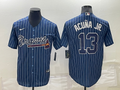 Men's Atlanta Braves Ronald Acuna Jr. #13 Blue Replica Baseball Jersey1