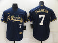 Men's Atlanta Braves Dansby Swanson #7 Navy Fashion Stitched Jersey1