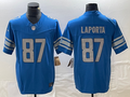 Men's Detroit Lions Sam Laporta #87 Blue Player Game Jersey1