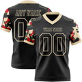 Custom Black-Cream Authentic Camo Two Tone Salute To Service 7V7 Flag Football Jersey