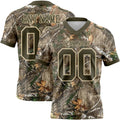 Custom Camo Olive-Cream Authentic Woodland Camouflage Salute To Service 7V7 Flag Football Jersey