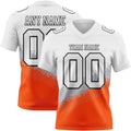 Custom White Gray Orange-Black Authentic Geometric Gradient 7V7 Flag Football Jersey