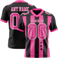 Custom Black Pink-White Authentic Stars And Stripes 7V7 Flag Football Jersey