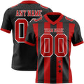 Custom Black Red-White Authentic Stars And Stripes 7V7 Flag Football Jersey