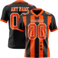 Custom Black Orange-White Authentic Stars And Stripes 7V7 Flag Football Jersey