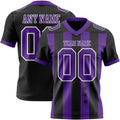 Custom Black Purple-White Authentic Stars And Stripes 7V7 Flag Football Jersey