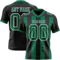 Custom Black Kelly Green-White Authentic Stars And Stripes 7V7 Flag Football Jersey