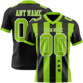 Custom Black Neon Green-White Authentic Stars And Stripes 7V7 Flag Football Jersey