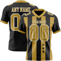Custom Black Old Gold-White Authentic Stars And Stripes 7V7 Flag Football Jersey
