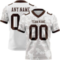 Custom White-Brown Authentic Abstract Fluid Line 3D Pattern 7V7 Flag Football Jersey
