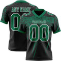 Custom Black Kelly Green-White Authentic Distressed Scratch Brush Stroke Football Jersey