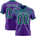 Custom Purple Teal-White Authentic Distressed Scratch Brush Stroke Football Jersey