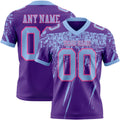 Custom Purple Light Blue-Pink Authentic Distressed Scratch Brush Stroke Football Jersey