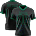 Custom Black Kelly Green-Royal Authentic Abstract Shattered Paint Splatter Football Jersey