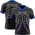 Custom Black Thunder Blue Pink-White Authentic Abstract Shattered Paint Splatter Football Jersey