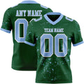 Custom Green Light Blue-White Authentic Abstract Shattered Paint Splatter Football Jersey
