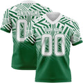 Custom White-Kelly Green Authentic Abstract Geometric Lines Gradient Football Jersey