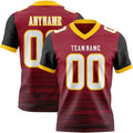 Custom Cardinal White Black-Yellow Authentic Fluid Scratch Waves Football Jersey