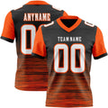 Custom Black White-Orange Authentic Fluid Scratch Waves Football Jersey
