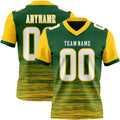 Custom Green White-Yellow Authentic Fluid Scratch Waves Football Jersey