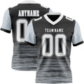 Custom Black White-Silver Authentic Fluid Scratch Waves Football Jersey