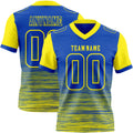 Custom Thunder Blue-Light Yellow Authentic Fluid Scratch Waves Football Jersey