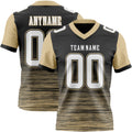 Custom Black White-Vegas Gold Authentic Fluid Scratch Waves Football Jersey