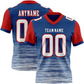 Custom US Navy Blue White-Red Authentic Fluid Scratch Waves Football Jersey