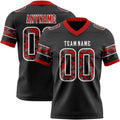 Custom Black Camo White-Red Authentic Digital Camouflage Panel Football Jersey