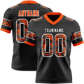 Custom Black Camo White-Orange Authentic Digital Camouflage Panel Football Jersey