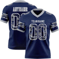 Custom Navy Camo White-Gray Authentic Digital Camouflage Panel Football Jersey