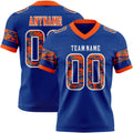 Custom Royal Camo White-Orange Authentic Digital Camouflage Panel Football Jersey