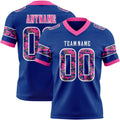 Custom Royal Camo White-Pink Authentic Digital Camouflage Panel Football Jersey