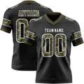 Custom Black Camo White-Olive Authentic Digital Camouflage Panel Football Jersey