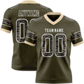 Custom Olive Camo White-City Cream Authentic Digital Camouflage Panel Football Jersey