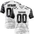 Custom White USA Flag Camo Steel Gray-Black Authentic Gradient Digital Camouflage Stars & Stripes Raglan Sleeves Football Jersey