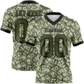 Custom Green Olive-Black 3D Pattern Dollar Authentic Football Jersey