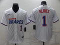 Men's Atlanta Braves Ozzie Albies #1 White City Edition Player Jersey1