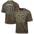Youth Las Vegas Raiders Brock Bowers Nike Olive 2025 Salute to Service Game Jersey