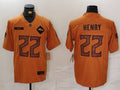 Men's Baltimore Ravens Derrick Henry #22 Brown 2023 Salute To Service Limited Jersey1