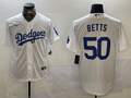 Men's Los Angeles Dodgers Mookie Betts #50 White Replica Baseball Jersey1