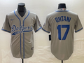 Men's Los Angeles Dodgers Shohei Ohtani #17 Gray Game Jersey1 Joint Edition