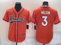 Men's Denver Broncos Russell Wilson #3 Orange Game Jersey1 Joint Edition