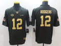 Men's Green Bay Packers Aaron Rodgers #12 Black Authentic Game Jersey1